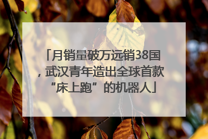 月销量破万远销38国，武汉青年造出全球首款“床上跑”的机器人