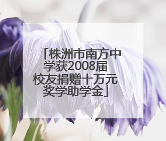 株洲市南方中学获2008届校友捐赠十万元奖学助学金