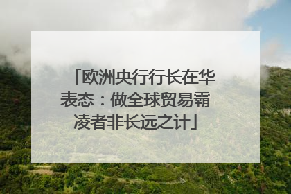 欧洲央行行长在华表态：做全球贸易霸凌者非长远之计