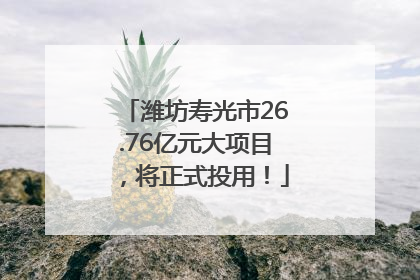 潍坊寿光市26.76亿元大项目，将正式投用！
