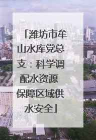 潍坊市牟山水库党总支：科学调配水资源 保障区域供水安全