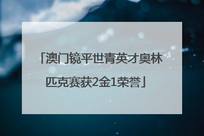 澳门镜平世青英才奥林匹克赛获2金1荣誉