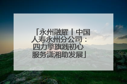 永州融耀丨中国人寿永州分公司：四力擎旗践初心 服务潇湘助发展
