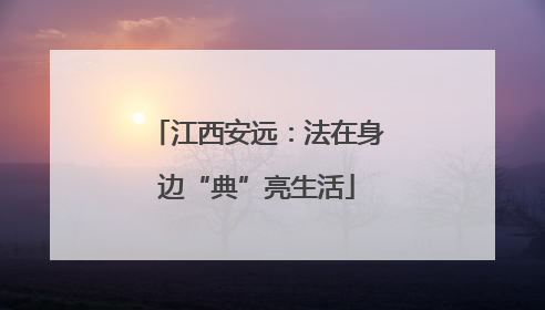 江西安远：法在身边“典”亮生活