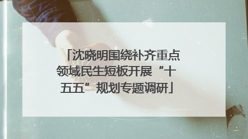 沈晓明围绕补齐重点领域民生短板开展“十五五”规划专题调研