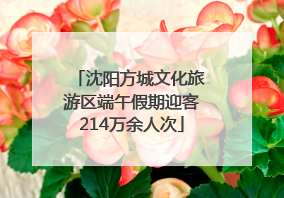 沈阳方城文化旅游区端午假期迎客214万余人次