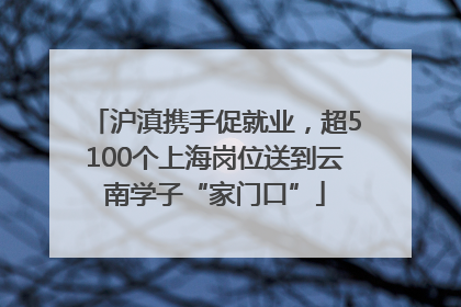沪滇携手促就业，超5100个上海岗位送到云南学子“家门口”