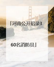 河南公开招录360名消防员