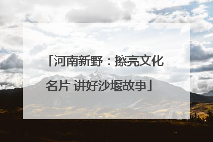 河南新野：擦亮文化名片 讲好沙堰故事