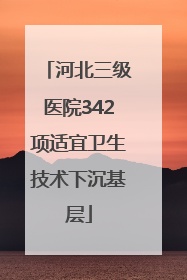 河北三级医院342项适宜卫生技术下沉基层