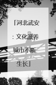 河北武安：文化滋养 城市不断生长