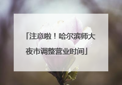 注意啦！哈尔滨师大夜市调整营业时间