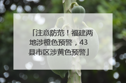 注意防范！福建两地涉橙色预警，43县市区涉黄色预警