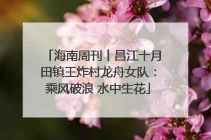 海南周刊丨昌江十月田镇王炸村龙舟女队：乘风破浪 水中生花