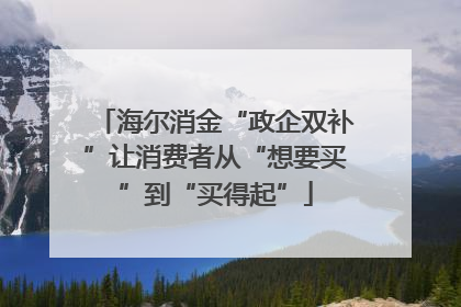 海尔消金“政企双补”让消费者从“想要买”到“买得起”