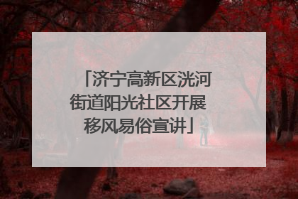 济宁高新区洸河街道阳光社区开展移风易俗宣讲
