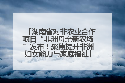 湖南省对非农业合作项目“非洲母亲新农场”发布！聚焦提升非洲妇女能力与家庭福祉