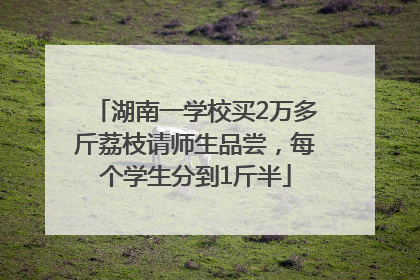 湖南一学校买2万多斤荔枝请师生品尝，每个学生分到1斤半