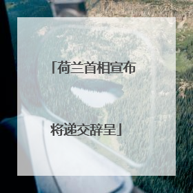 荷兰首相宣布将递交辞呈