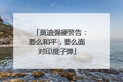 莫迪强硬警告：要么和平，要么面对印度子弹