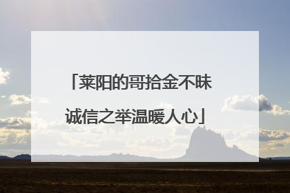 莱阳的哥拾金不昧 诚信之举温暖人心