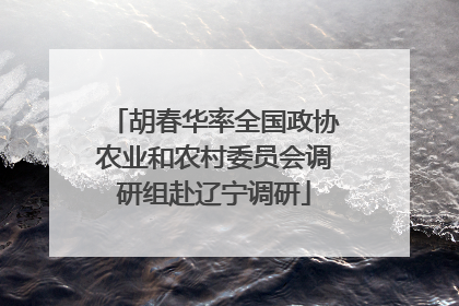 胡春华率全国政协农业和农村委员会调研组赴辽宁调研