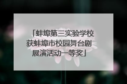 蚌埠第三实验学校获蚌埠市校园舞台剧展演活动一等奖