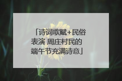 诗词歌赋+民俗表演 周庄村民的端午节充满诗意