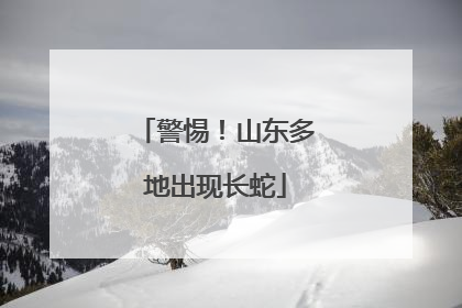 警惕！山东多地出现长蛇