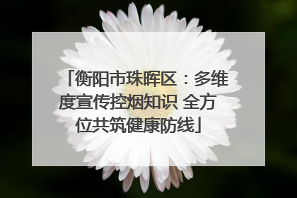 衡阳市珠晖区：多维度宣传控烟知识 全方位共筑健康防线