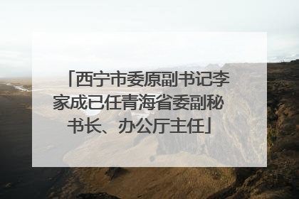 西宁市委原副书记李家成已任青海省委副秘书长、办公厅主任