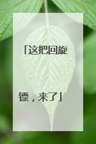 这把回旋镖，来了