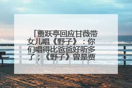 贾跃亭回应甘薇带女儿唱《野子》：你们唱得比爸爸好听多了；《野子》曾是贾跃亭“代表作”