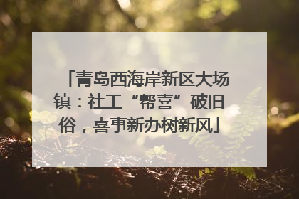 青岛西海岸新区大场镇：社工“帮喜”破旧俗，喜事新办树新风