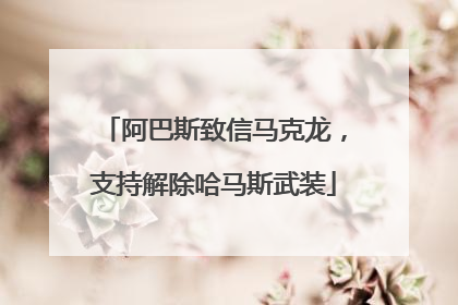 阿巴斯致信马克龙，支持解除哈马斯武装