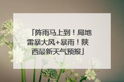 阵雨马上到！局地雷暴大风+暴雨！陕西最新天气预报