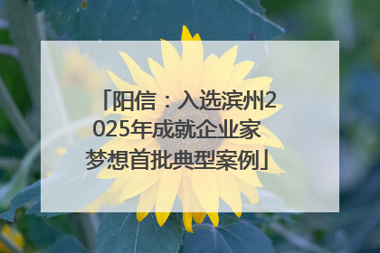 阳信：入选滨州2025年成就企业家梦想首批典型案例