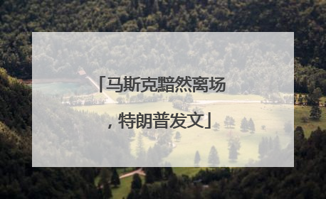 马斯克黯然离场，特朗普发文