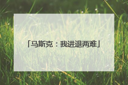 马斯克：我进退两难