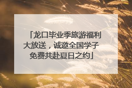 龙口毕业季旅游福利大放送，诚邀全国学子免费共赴夏日之约
