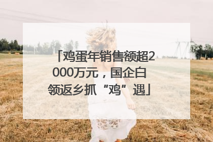 鸡蛋年销售额超2000万元，国企白领返乡抓“鸡”遇
