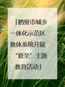 鹤壁市城乡一体化示范区教体系统开展“夏至”主题教育活动