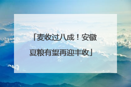 麦收过八成！安徽夏粮有望再迎丰收