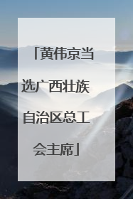 黄伟京当选广西壮族自治区总工会主席