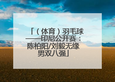（体育）羽毛球——印尼公开赛：陈柏阳/刘毅无缘男双八强