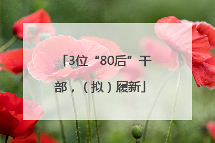 3位“80后”干部，（拟）履新