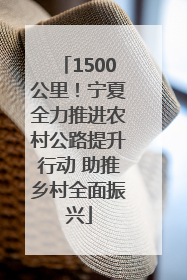 1500公里！宁夏全力推进农村公路提升行动 助推乡村全面振兴