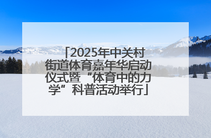 2025年中关村街道体育嘉年华启动仪式暨“体育中的力学”科普活动举行