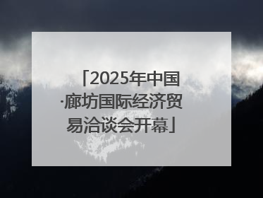 2025年中国·廊坊国际经济贸易洽谈会开幕