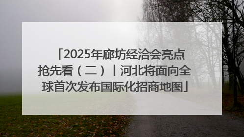 2025年廊坊经洽会亮点抢先看（二）丨河北将面向全球首次发布国际化招商地图